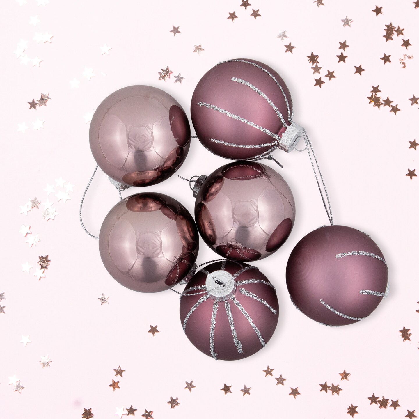 Northlight Shiny and Matte Christmas Glass Ball Ornaments - 2.25" (55mm) - Pink - 24ct