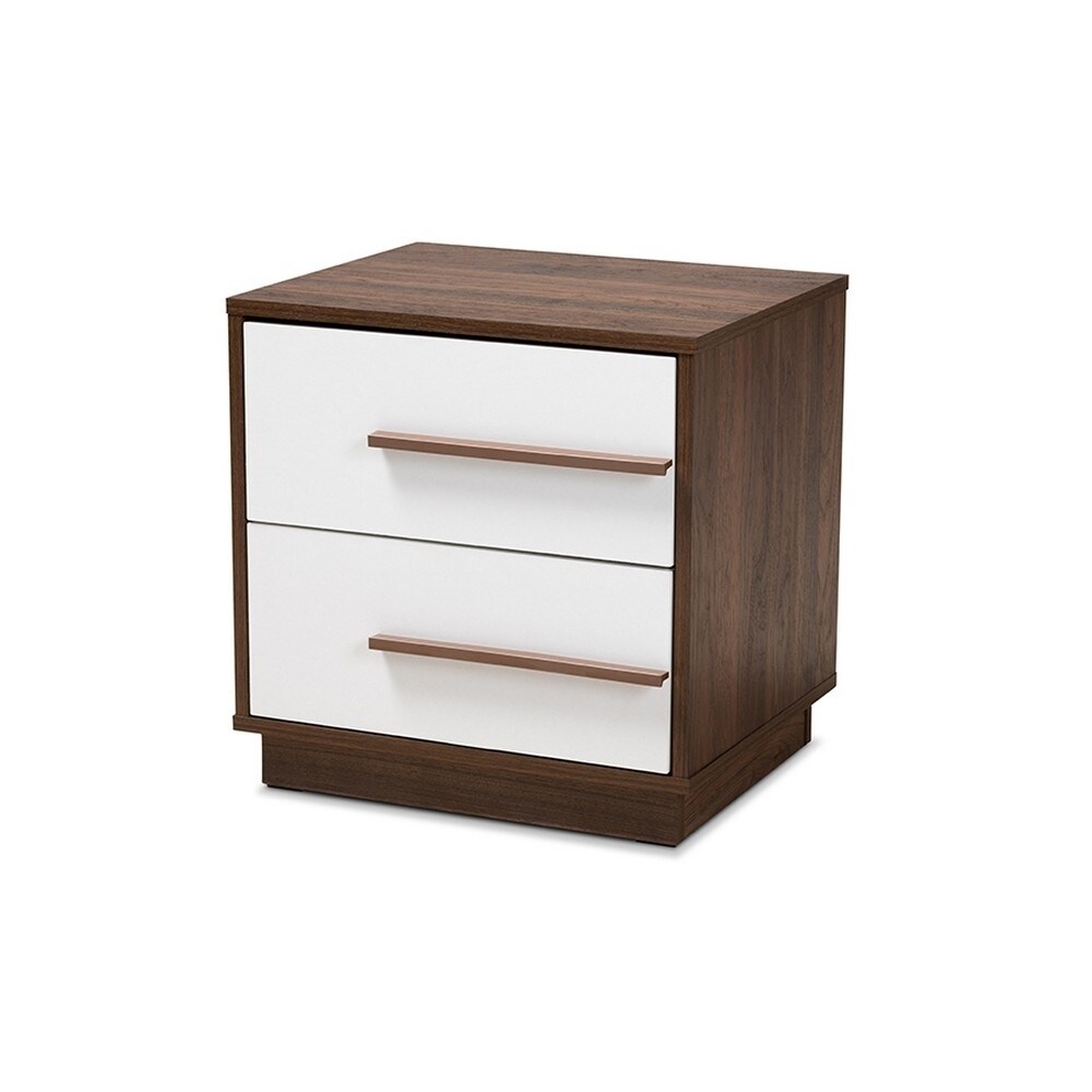 Baxton Studio Mette Mid Century Modern Two Tone White and Walnut