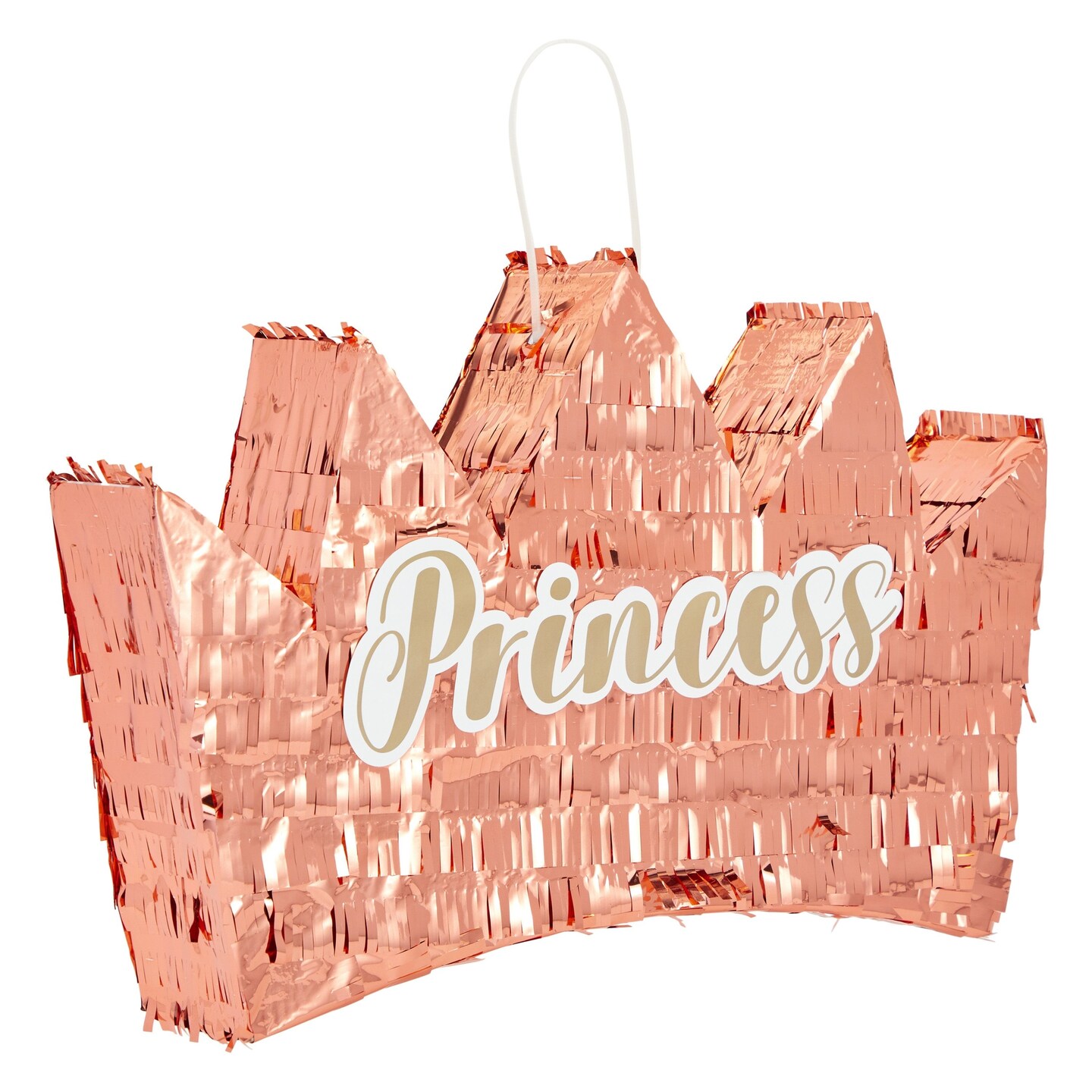 Small Rose Gold Princess Crown Pinata for Girls Birthday Party Decorations (16 x 10.5 x 3 In)