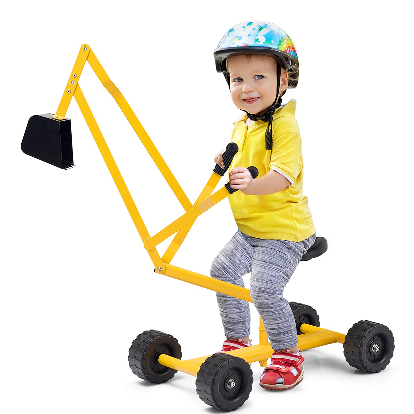 Costway Heavy Duty Kid Ride-on Sand Digger Digging Scooper Excavator for Sand Toy