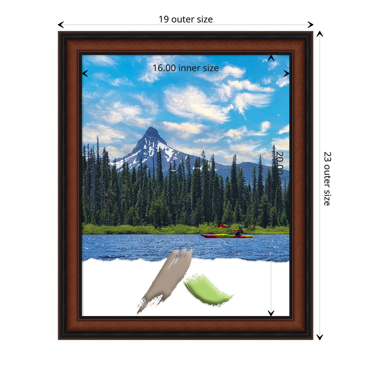 Cyprus Walnut Narrow Wood Picture Frame, Photo Frame, Art Frame