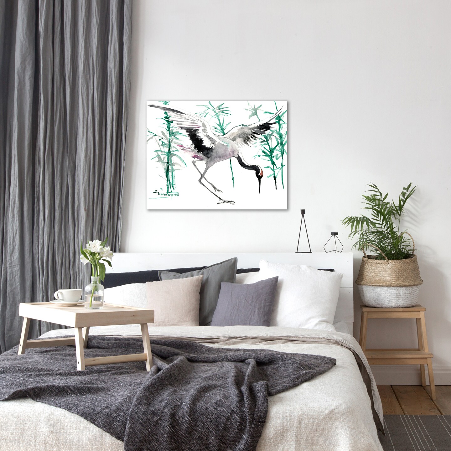 Japanese Crane  by Suren Nersisyan  Gallery Wrapped Canvas - Americanflat