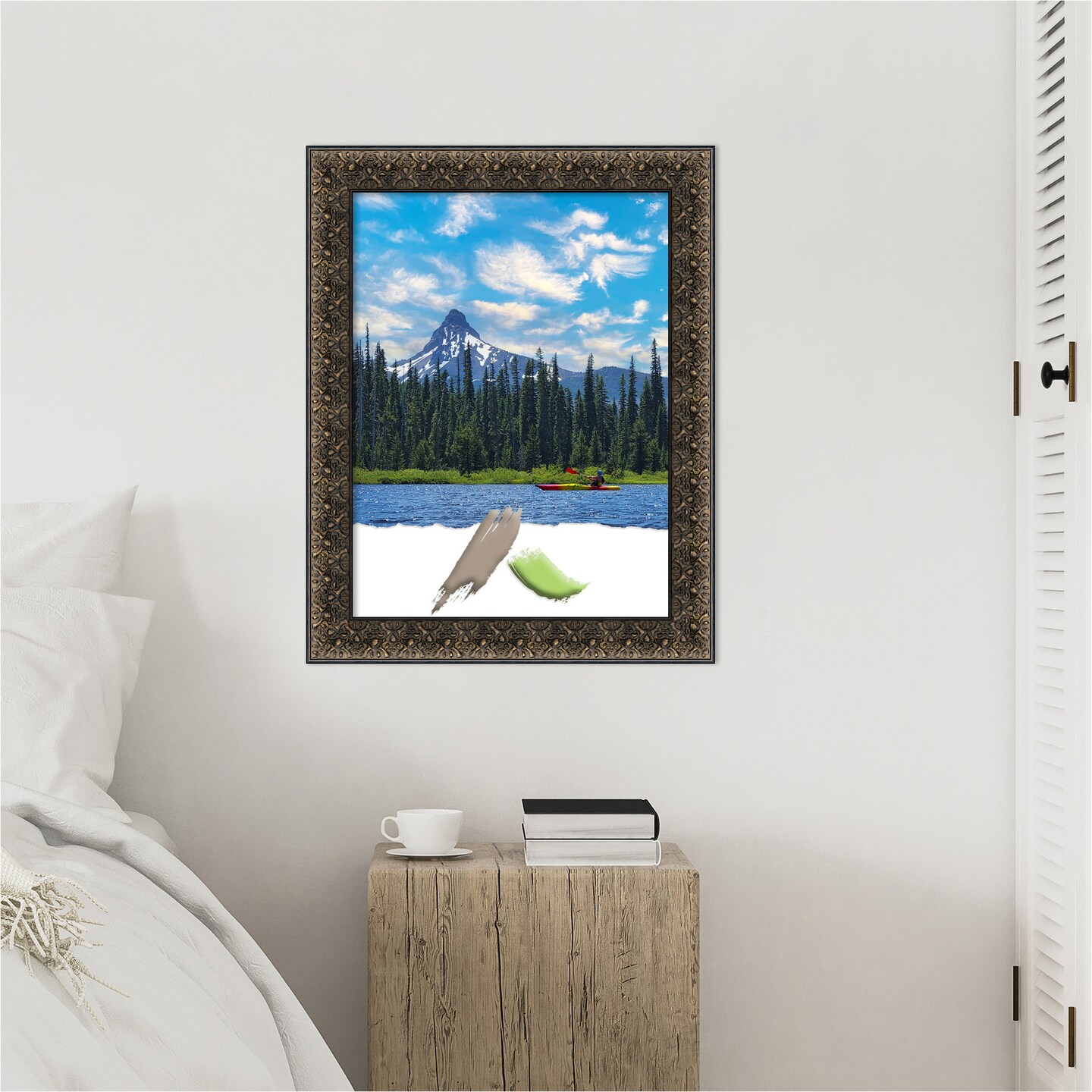 Intaglio Embossed Black Wood Picture Frame, Photo Frame, Art Frame