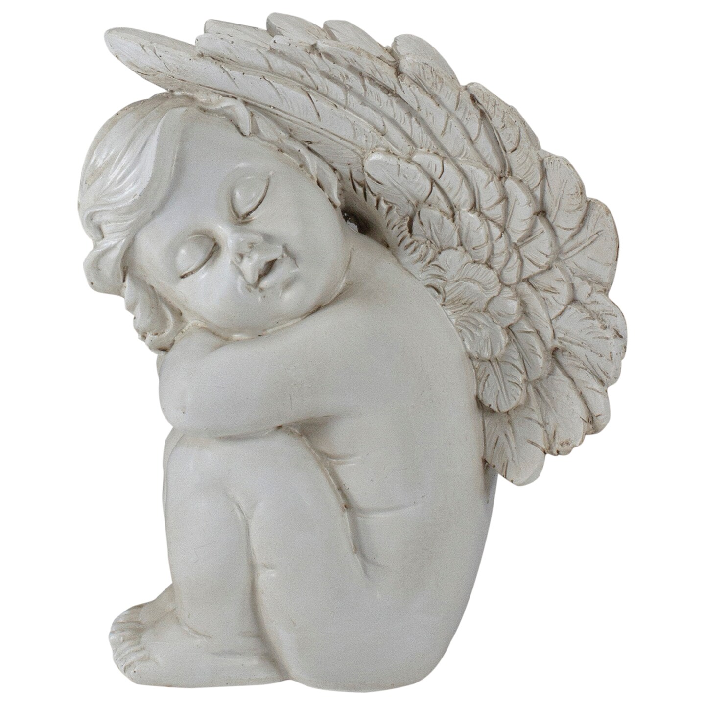 Northlight 7.5&#x22; Ivory Left Facing Sleeping Cherub Angel Outdoor Garden Statue