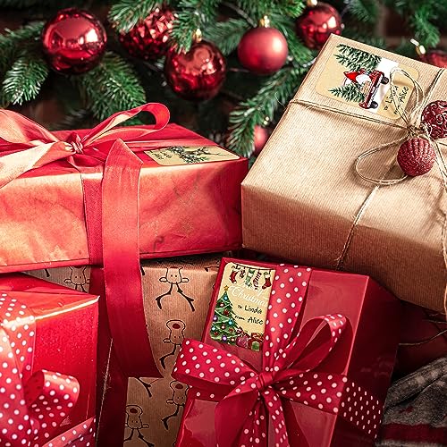 DreamBuilt 120pcs Christmas Gift Tags Stickers Self Adhesive - 2&#x22;x3&#x22; Christmas Name Tags for Gifts Festival - to from Gift Tag Stickers for Presents
