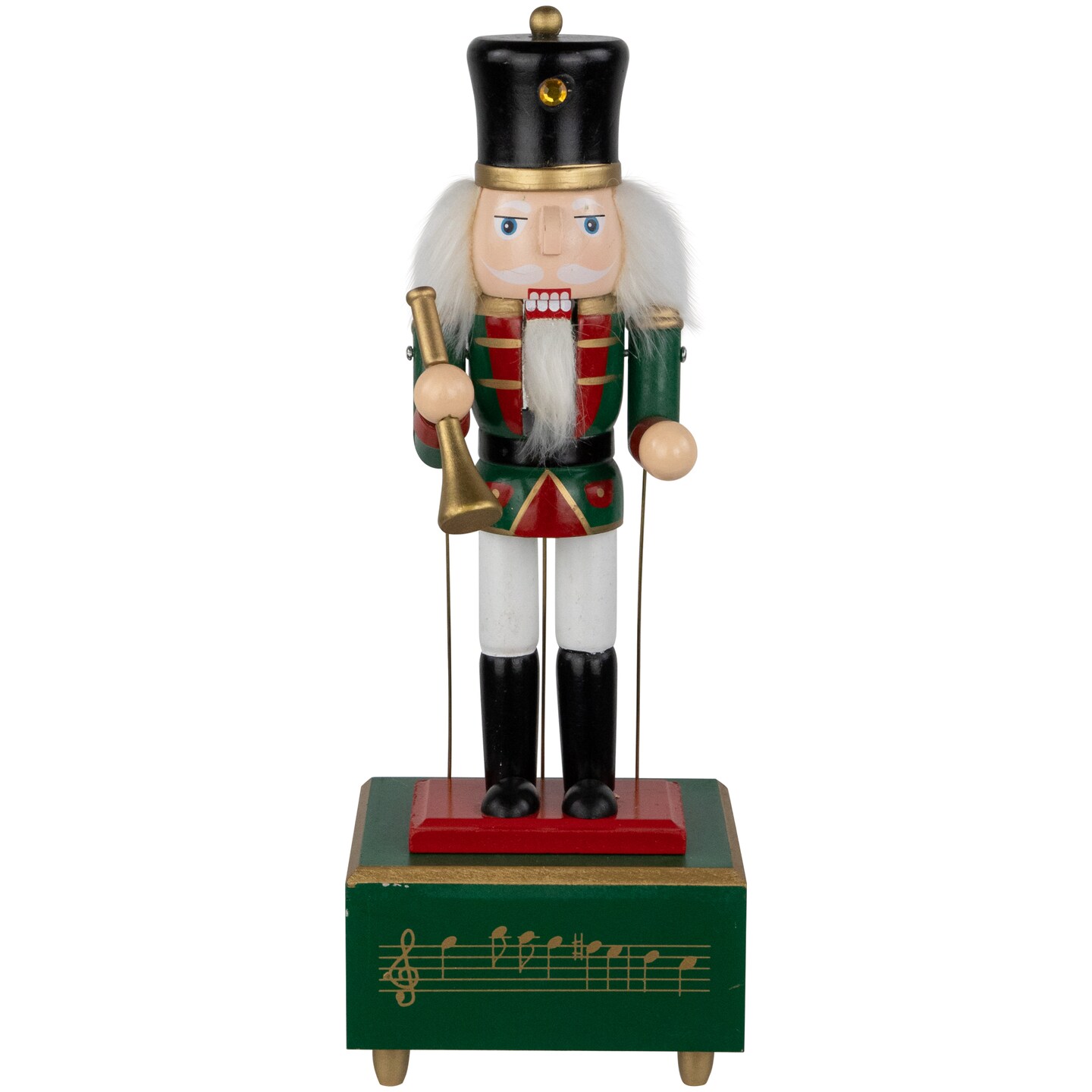 Northlight 12&#x22; Red Animated and Musical Christmas Nutcracker with Trumpet