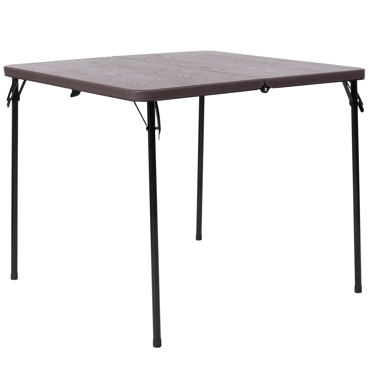 Emma and Oliver 2.83-Foot Square Bi-Fold Plastic Folding Table with Carrying Handle