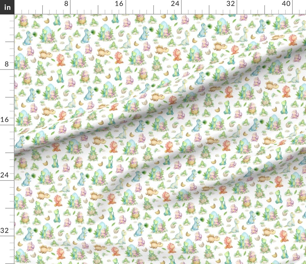 Various Fabrics by the Yard or Fat Quarter Friends Kids Boys Dino Reptile Triceratops Prehistoric Custom Printed Fabric by Spoonflower