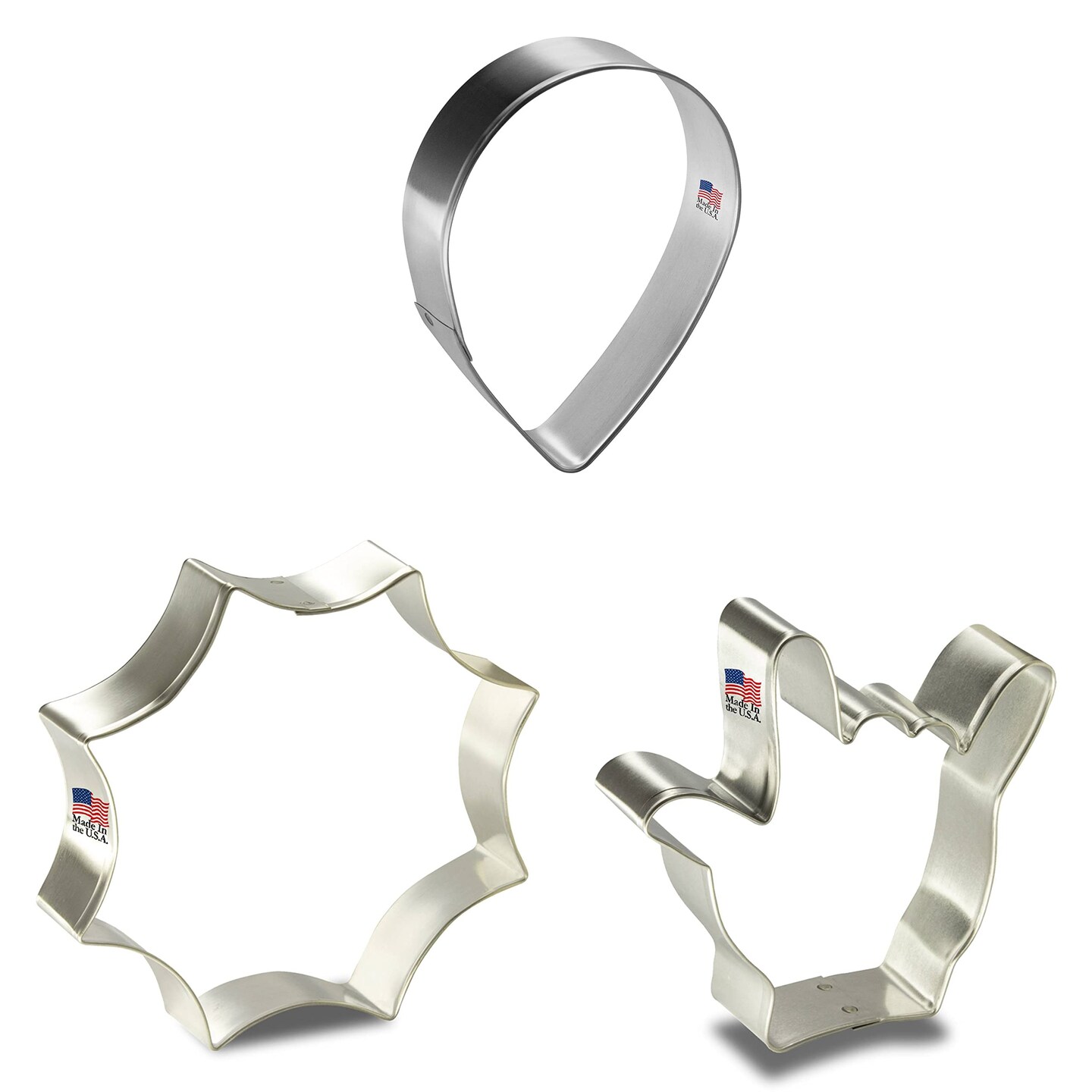 CookieCutter.com Super Hero Cookie Cutter 3 Pc Set, 4 - 4.5 in, Spider Web Tin Plate Steel, USA