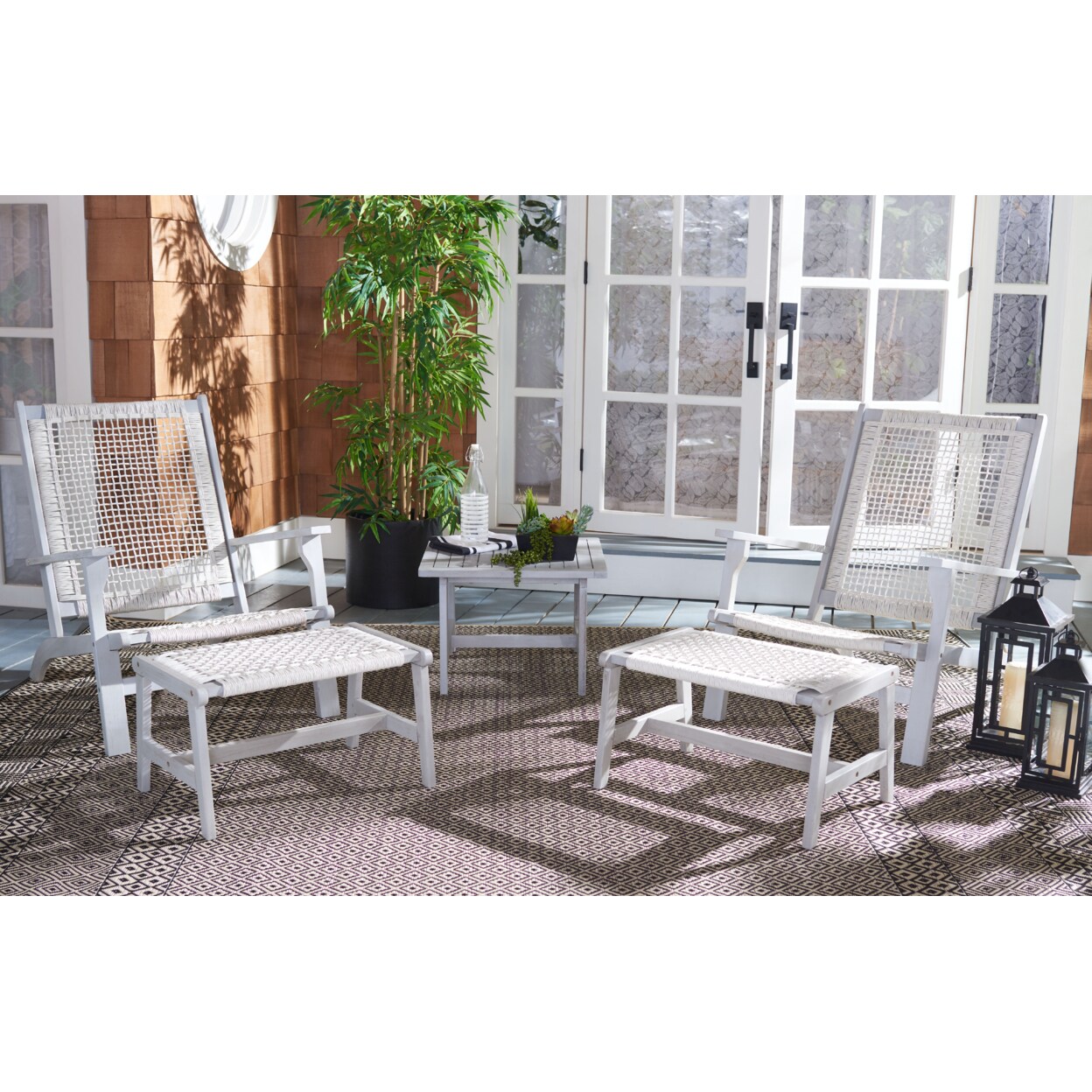 Safavieh   Outdoor Collection Chantelle Set Grey / Grey
