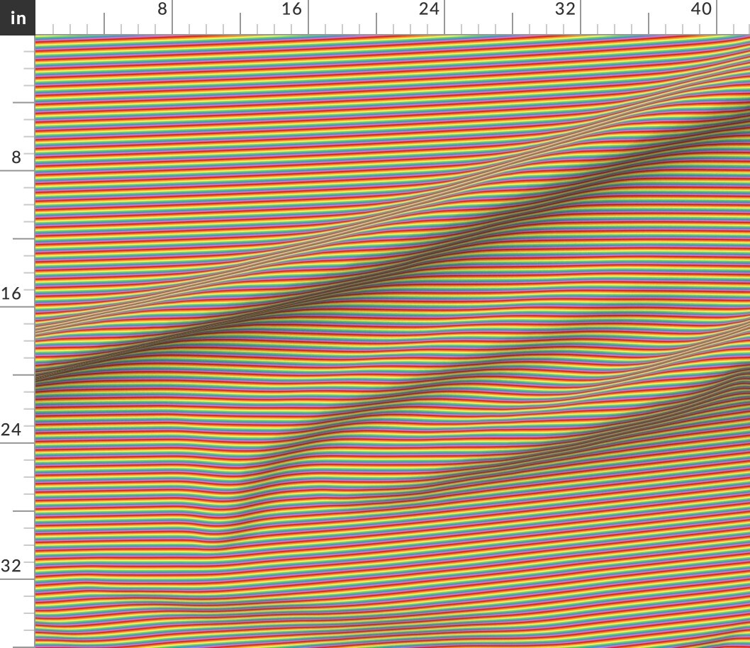Rainbow Pride Bright Colorful Micro Stripe Custom Printed Fabric by Spoonflower Various Fabrics by the Yard or Fat Quarter