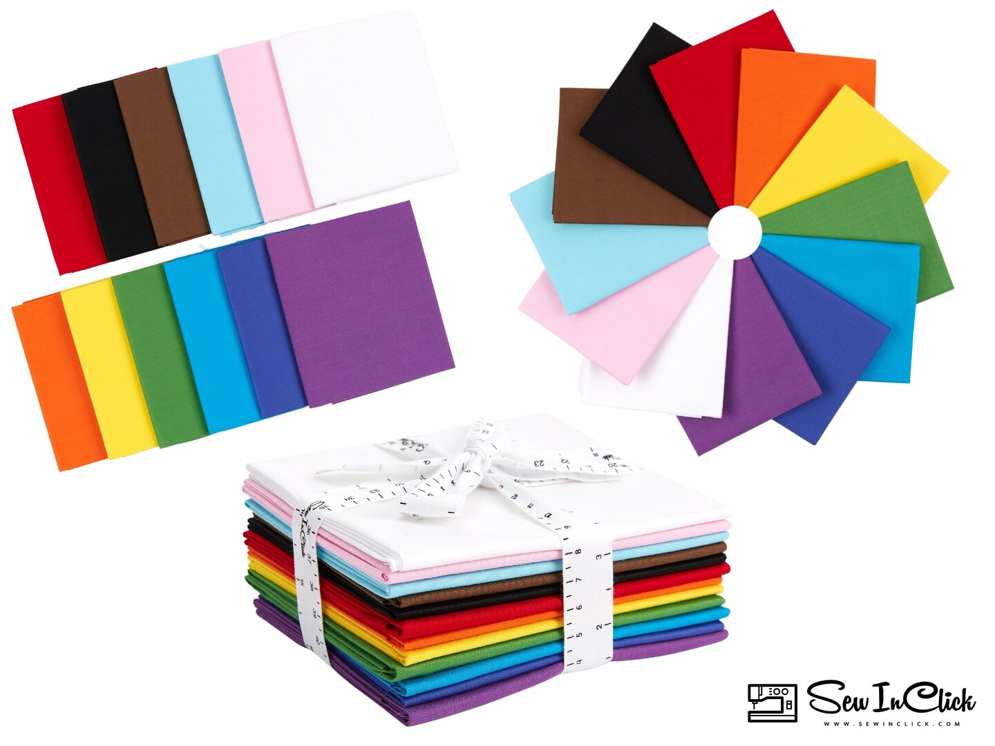 Fat Quarter Bundle -100% Cotton | Pure Solids | New Pride Flag Colors l 12 Mix Colors | Quilting &#x26; Crafting Fabric | Special Gift Bundle