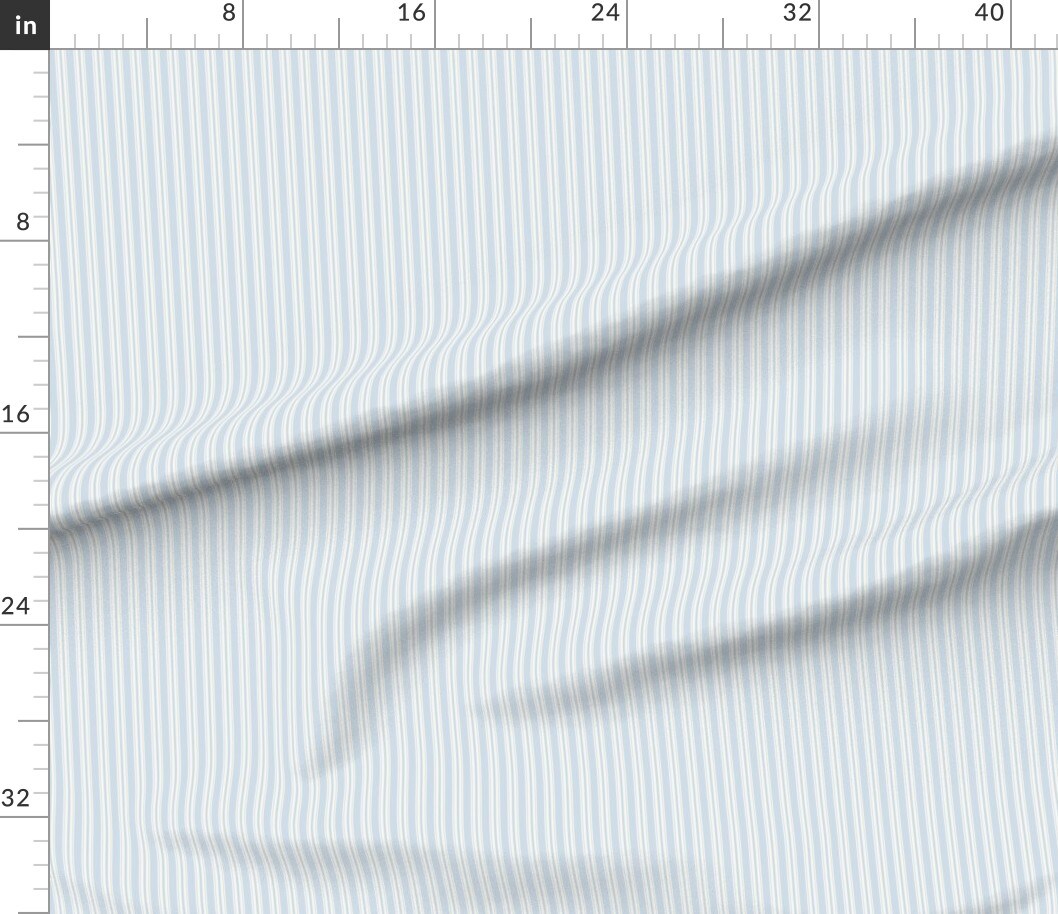 Petal Signature Cotton by the Yard or Fat Quarter Farmhouse Stripe Ticking Stripes Cottagecore Classic Traditional Vertical Line Blue Custom Printed Fabric by Spoonflower