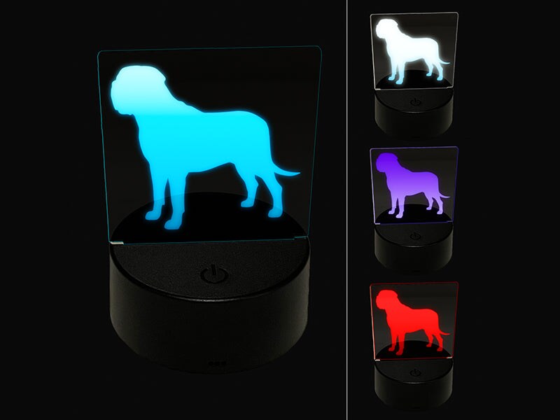 English Mastiff Dog Solid 3D Illusion LED Night Light Sign Nightstand Desk Lamp