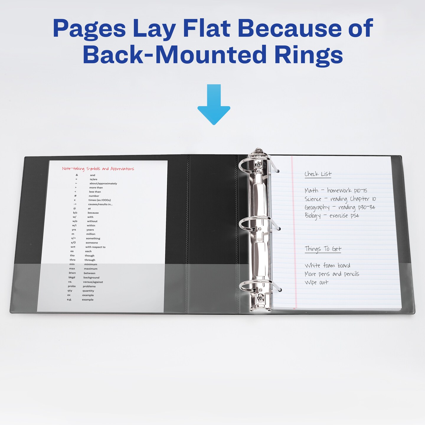 Avery Durable 3 Ring Binders, 3 Inch Slant Rings, 2 Black Binders (46017)