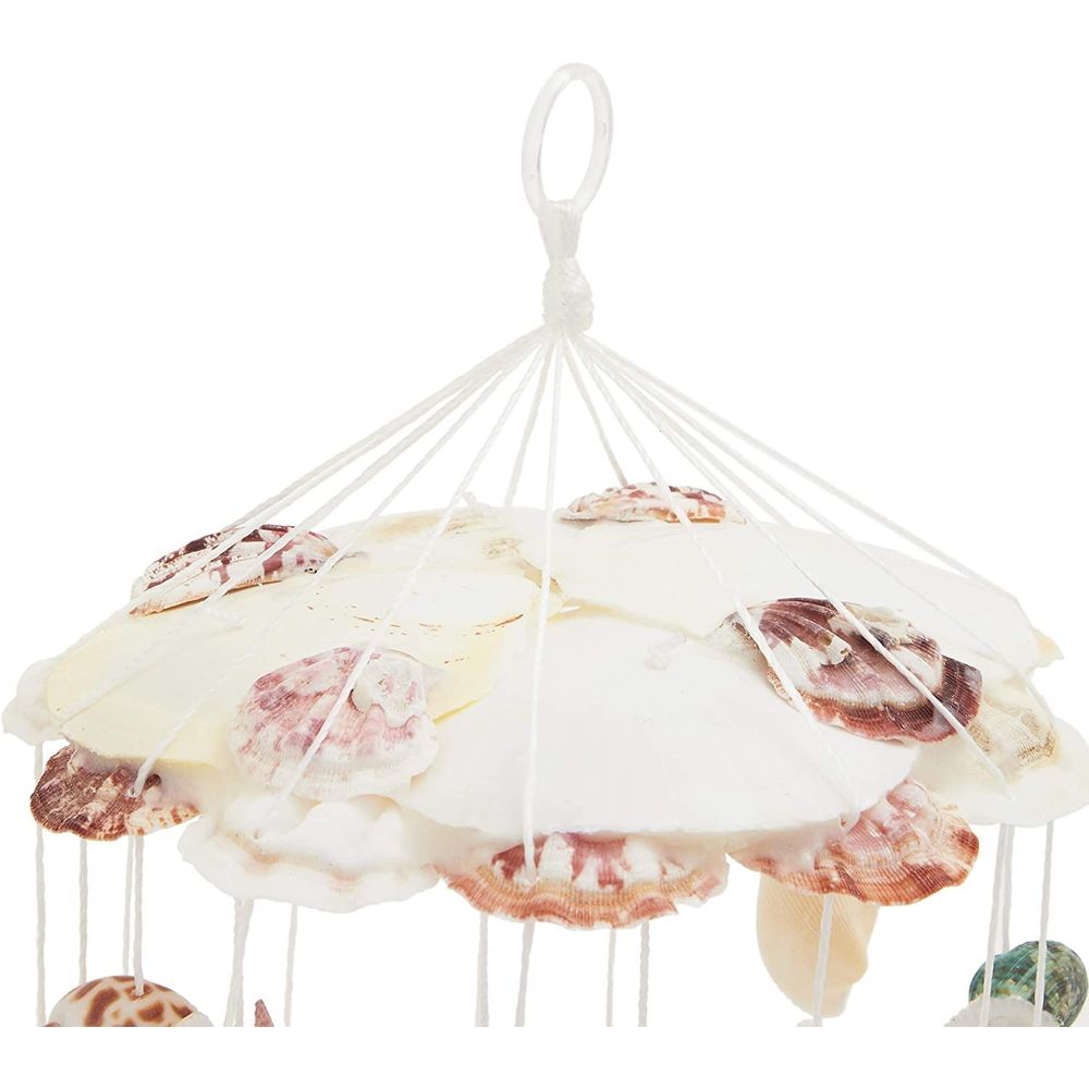 Seashell Wind Chimes, Beach Home Decor (6.3 x 25 Inches)
