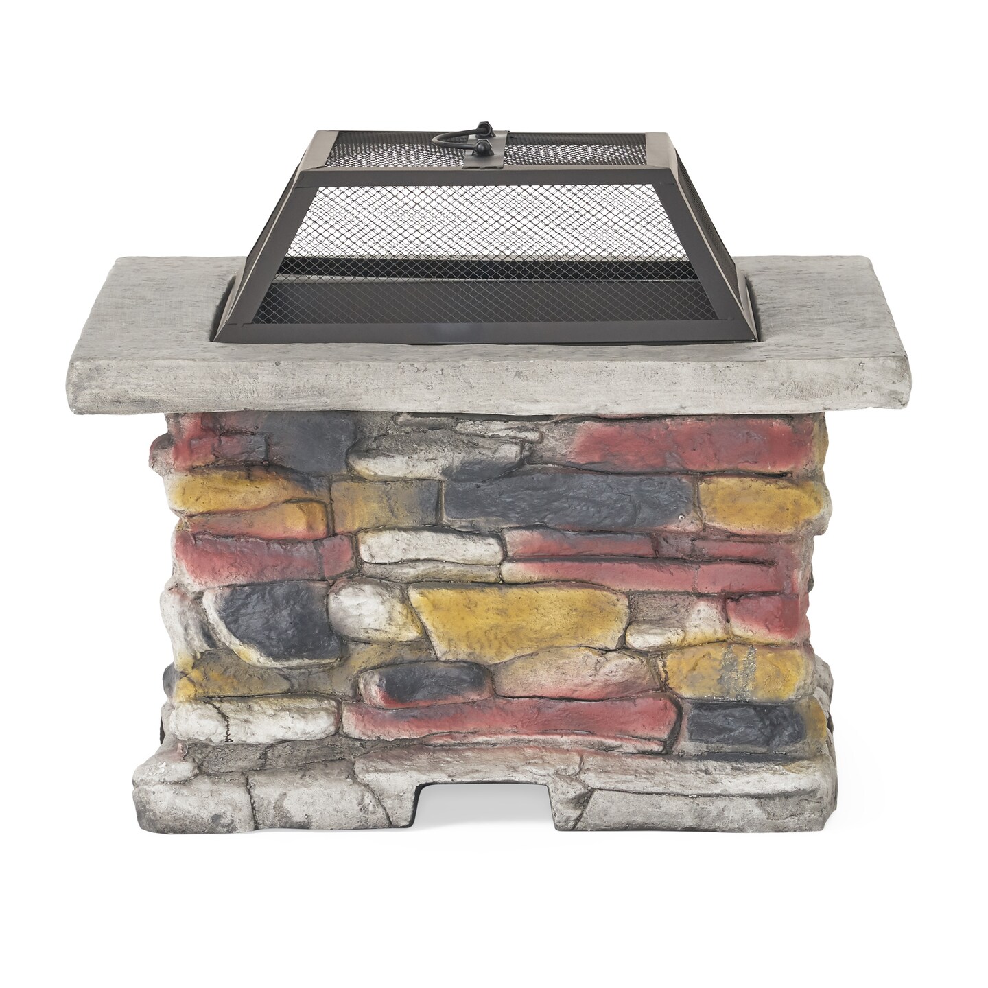 GDF Studio Tundra Square Natural Stone Finish Fire Pit