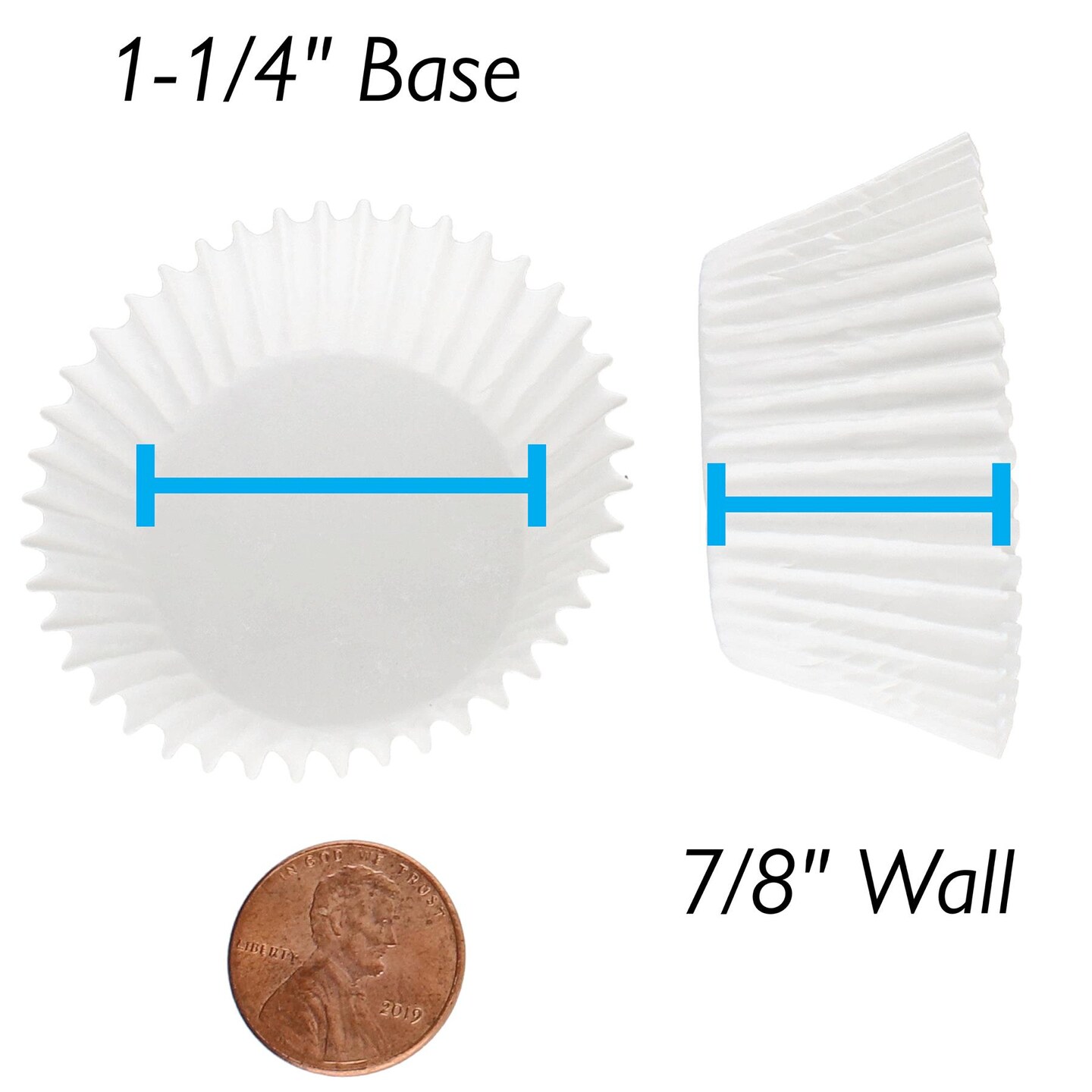 Size #6 Glassine Candy Paper Cups Brown &#x2013; 1-1/4&#x201D; Base, 7/8&#x201D; Wall