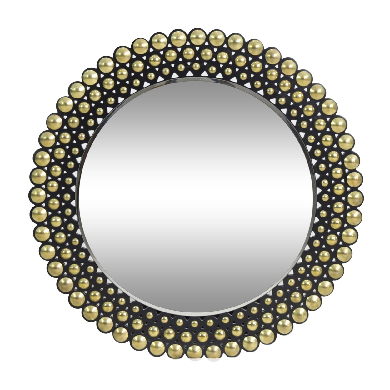 GDFStudio Abels Contemporary Studded Round Wall Mirror