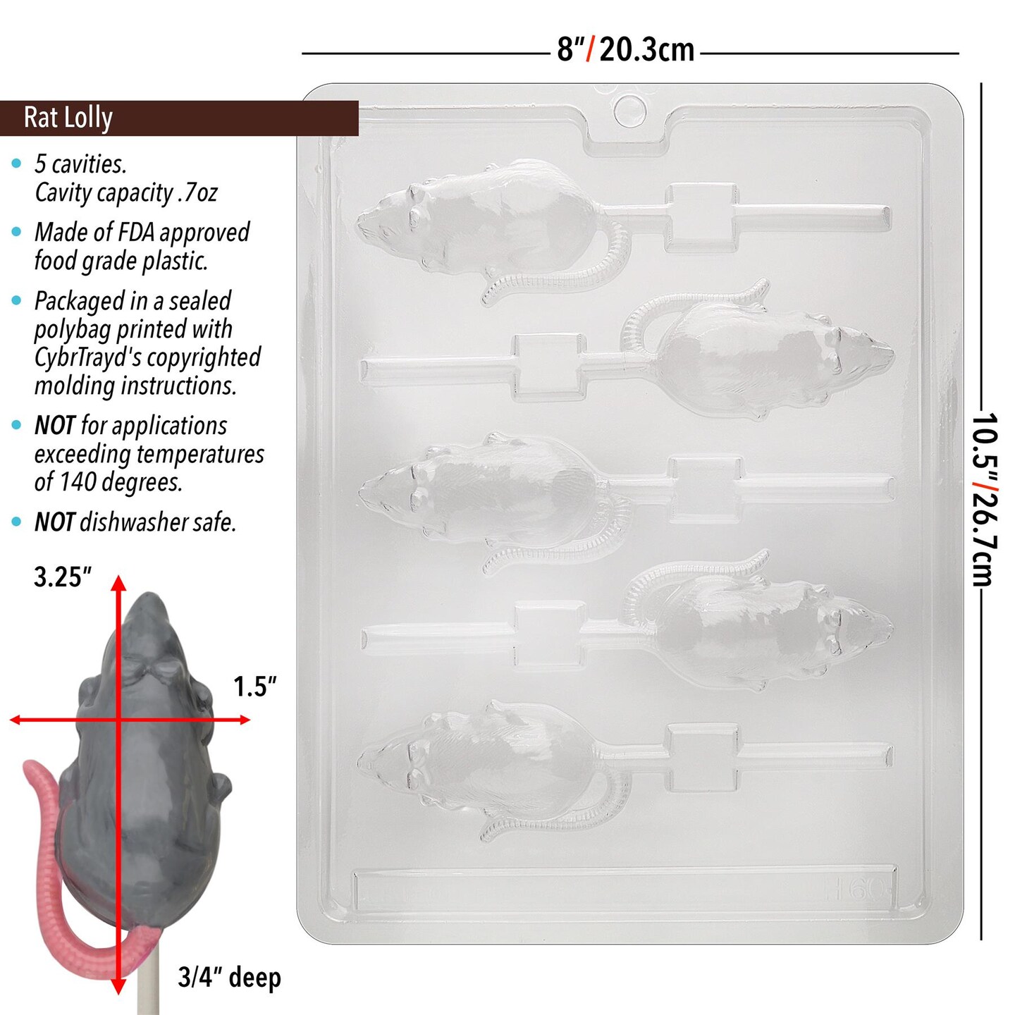 Chocolate Mold Rat Lolly