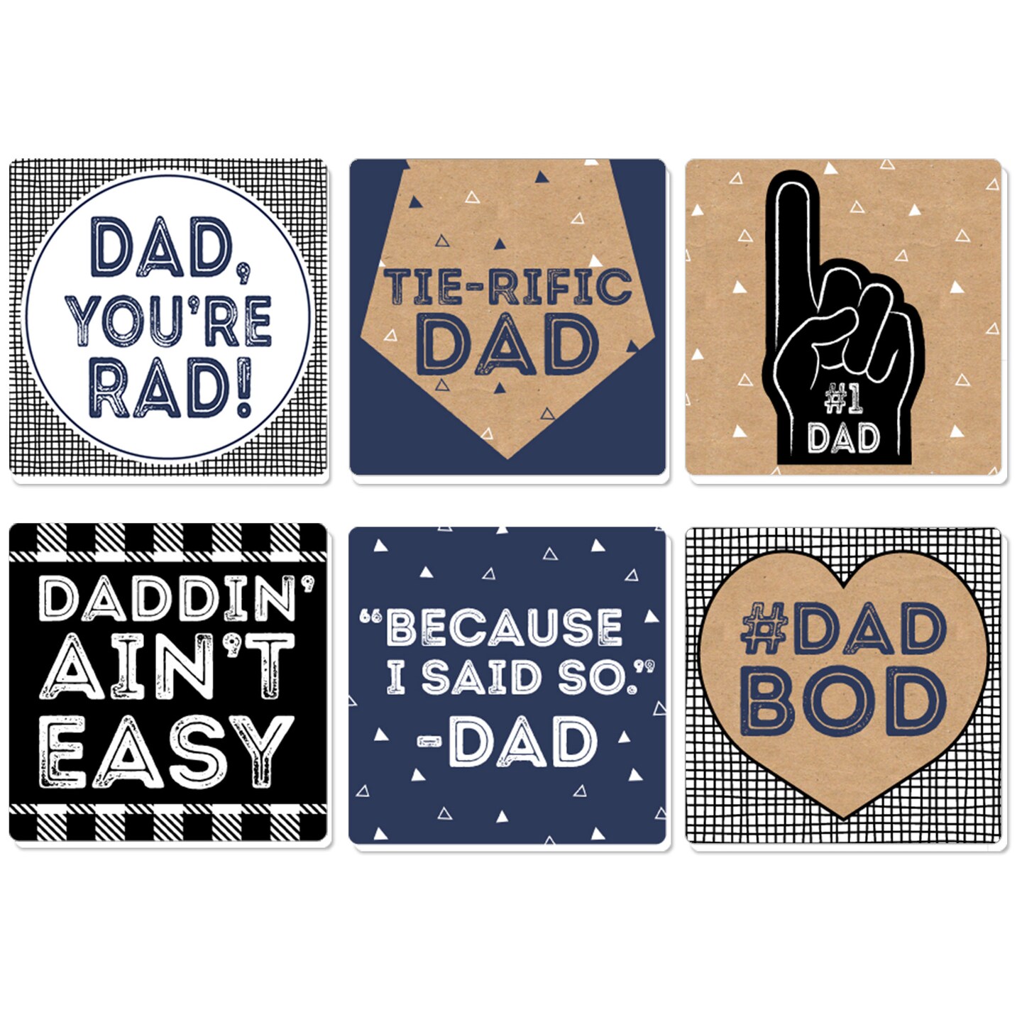Big Dot of Happiness My Dad is Rad - Funny Father&#x27;s Day Party Decorations - Drink Coasters - Set of 6