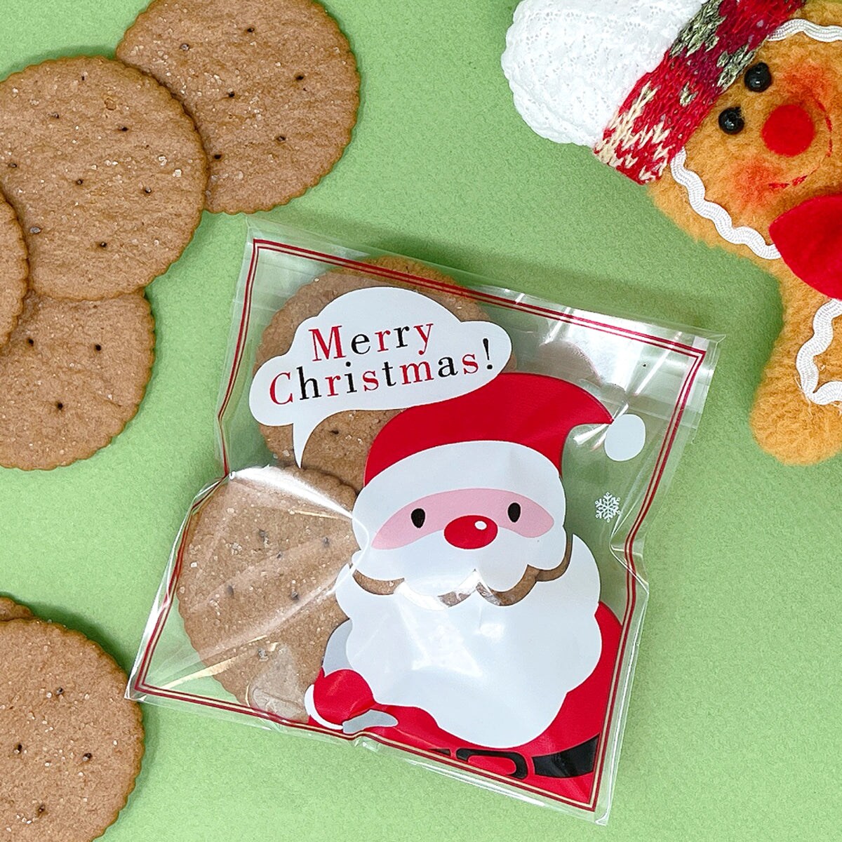 Wrapables Transparent Self-Adhesive 4" x 4" Candy and Cookie Bags, Favor Treat Bags for Christmas Parties and Holidays (200pcs)