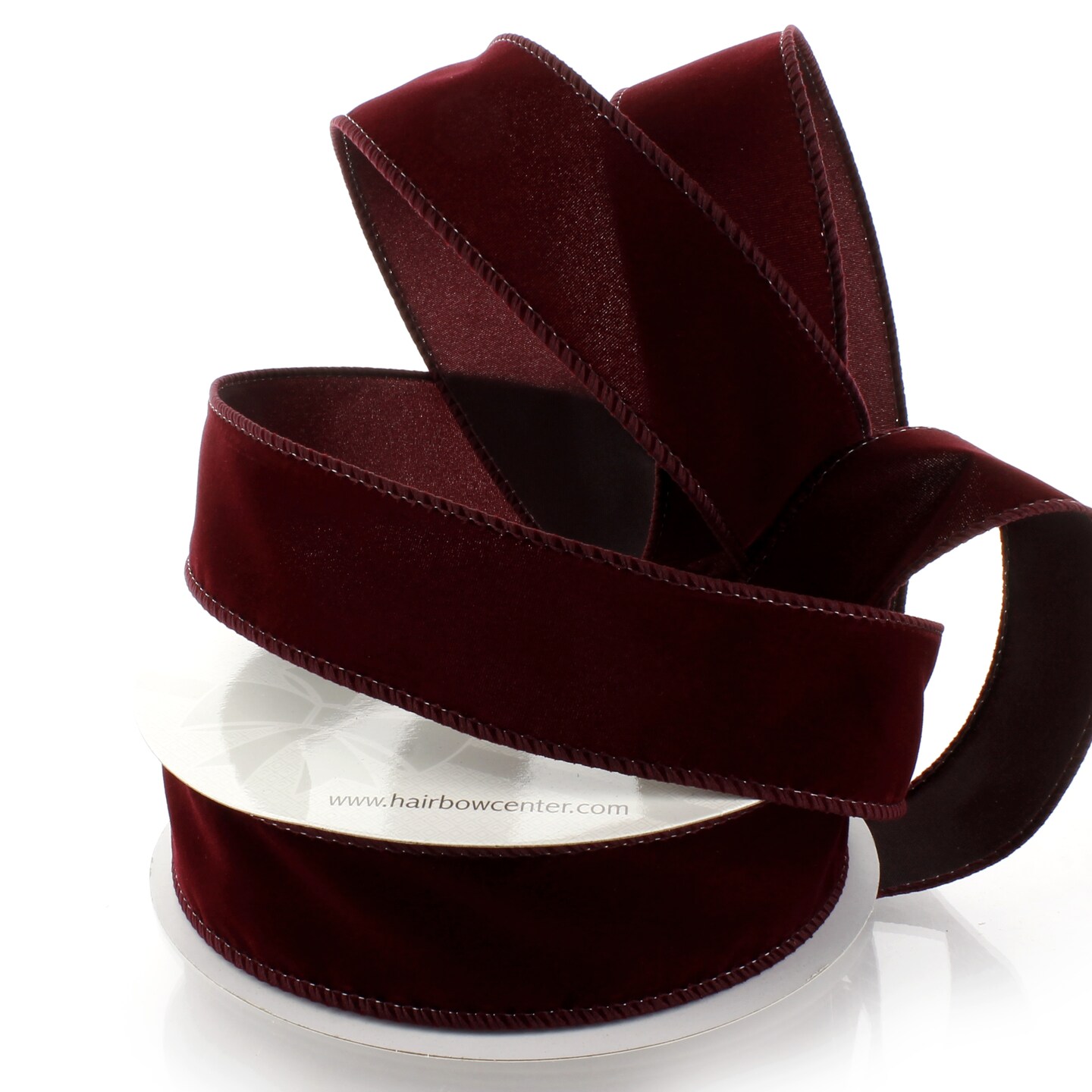 White Edge Velvet Ribbon from American Ribbon Manufacturers