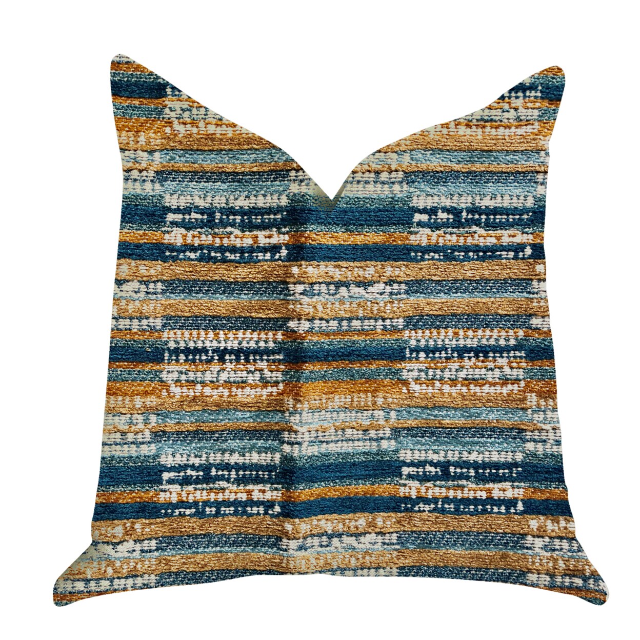 Plutus Brands Timber Blue and Beige Textured Luxury Decorative Throw Pillow Double Sided 20" x 36" King