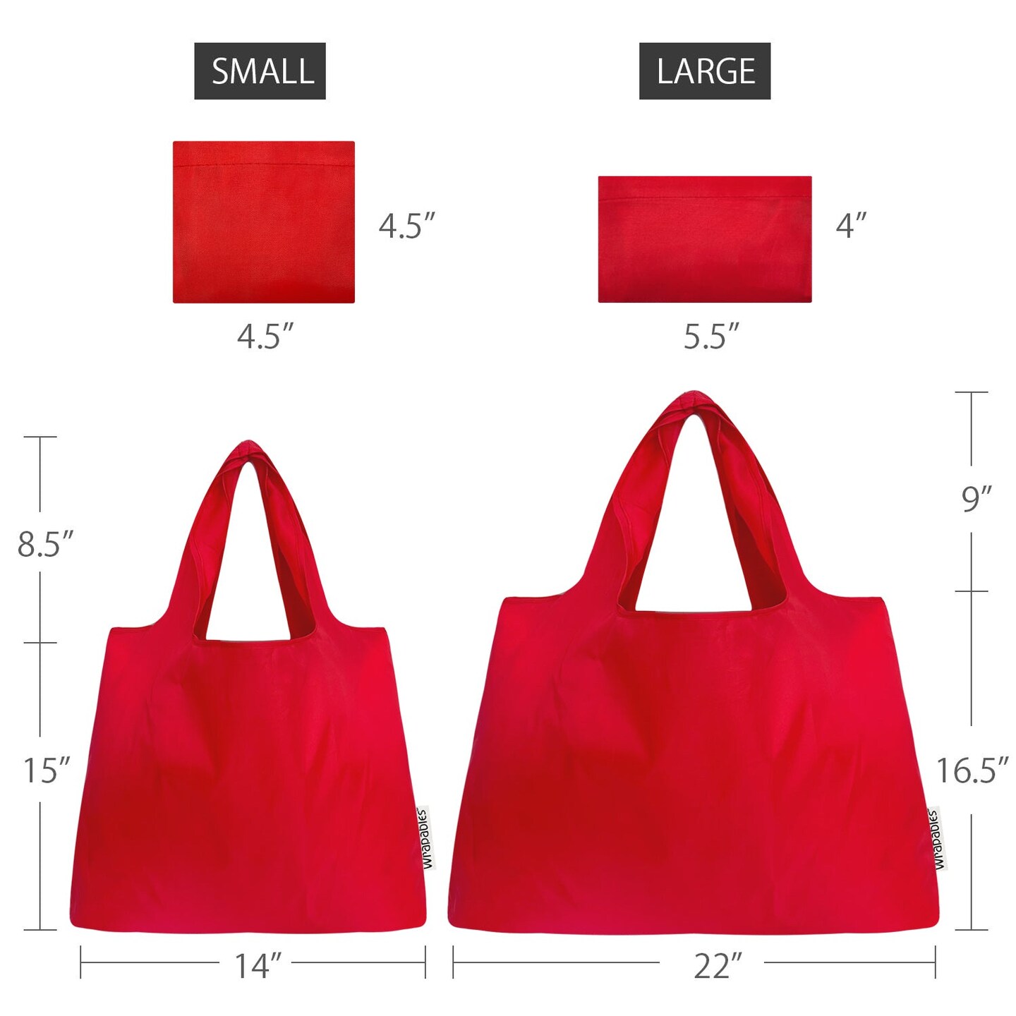 Wrapables Large &#x26; Small Foldable Tote Nylon Reusable Grocery Bags, Set of 2