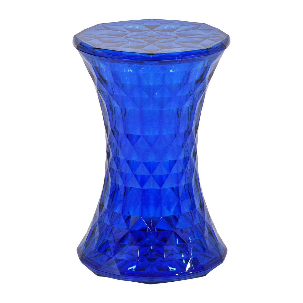 Leisuremod Modern Plastic Clio Side Table - Transparent Blue