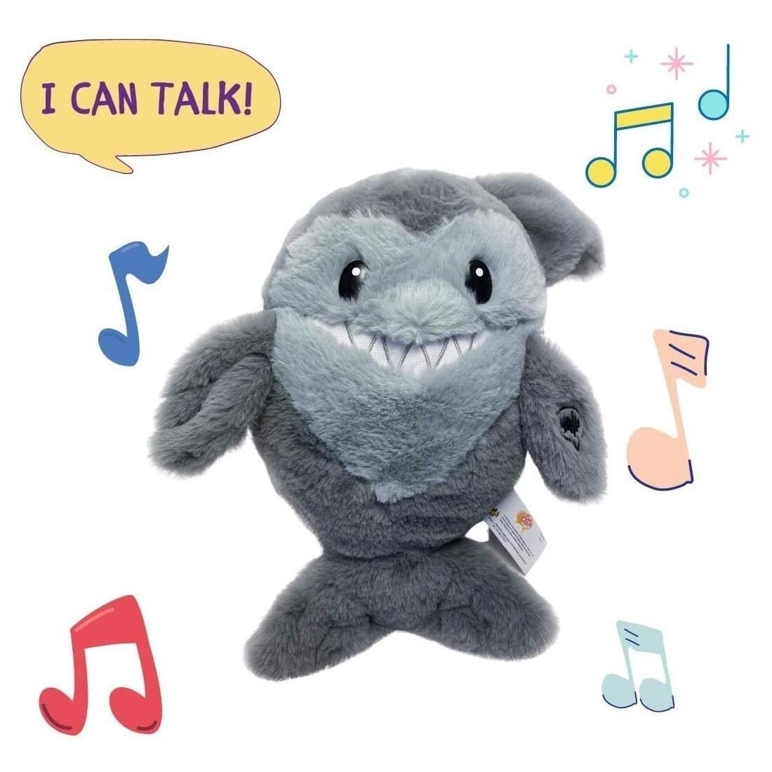 Mighty Mojo Shark Mimic Repeats Talk Back Plush Early Learning Kids Toy Animal