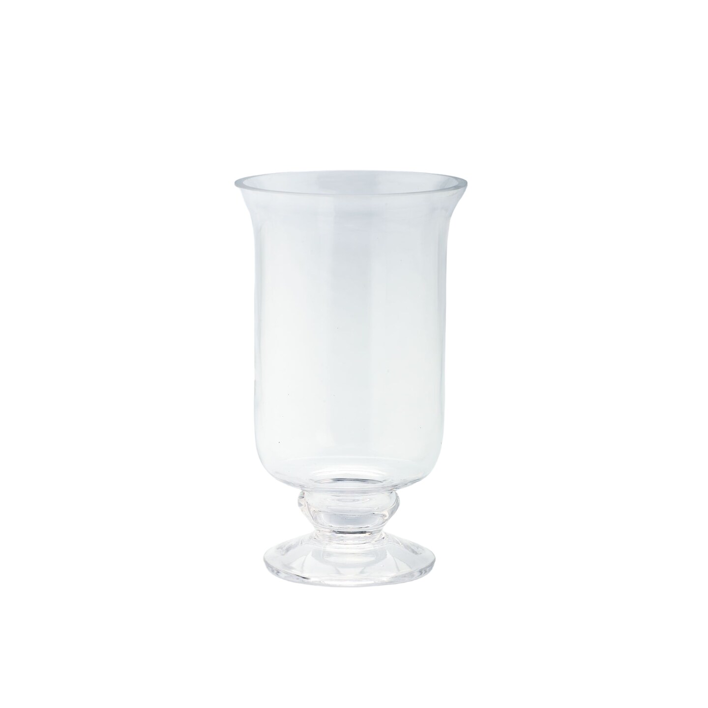 CC Home Furnishings 8.5" Clear Hand Blown Solid Hurricane Glass Candle Holder