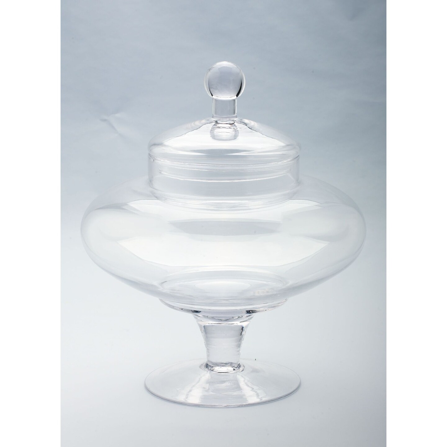 CC Home Furnishings Apothecary Hand-Blown Glass Jar with Finial Lid - 13” - Clear