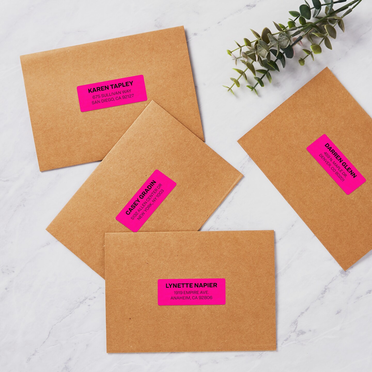 Avery Neon Address Labels with Sure Feed for Laser Printers, 1&#x22; x 2 5/8&#x22;, 750 Pink Labels (5970)