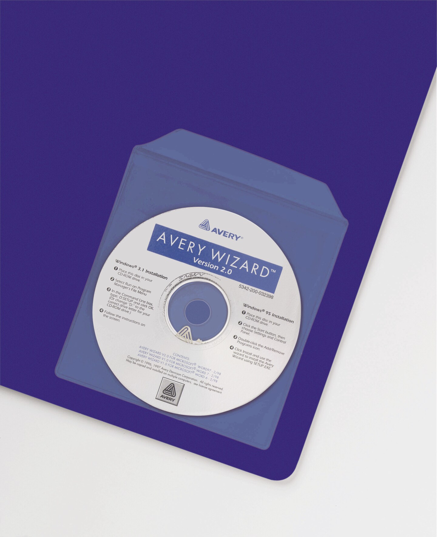 Avery Clear Self-Adhesive CD/DVD Storage Pages, Top Load with Flap, Pack of 10 (73721)