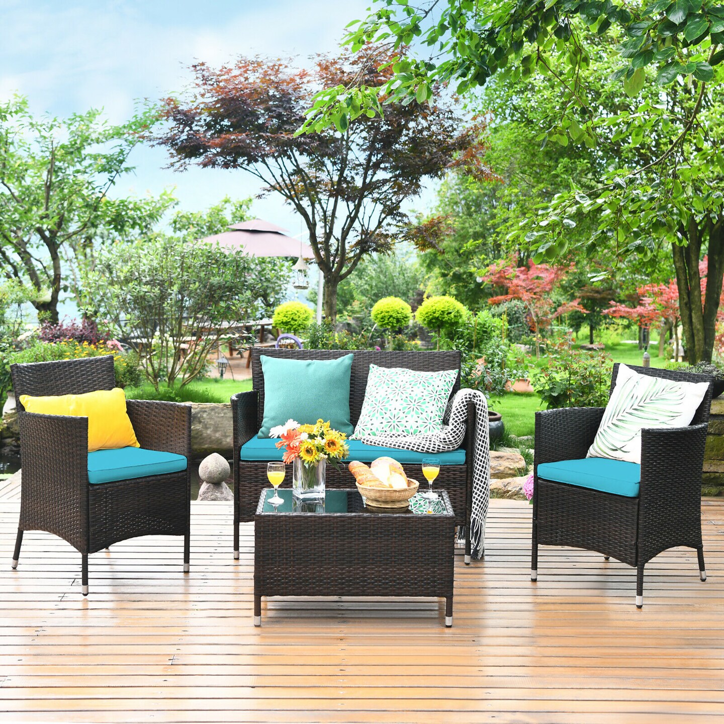 Costway rattan patio furniture sale