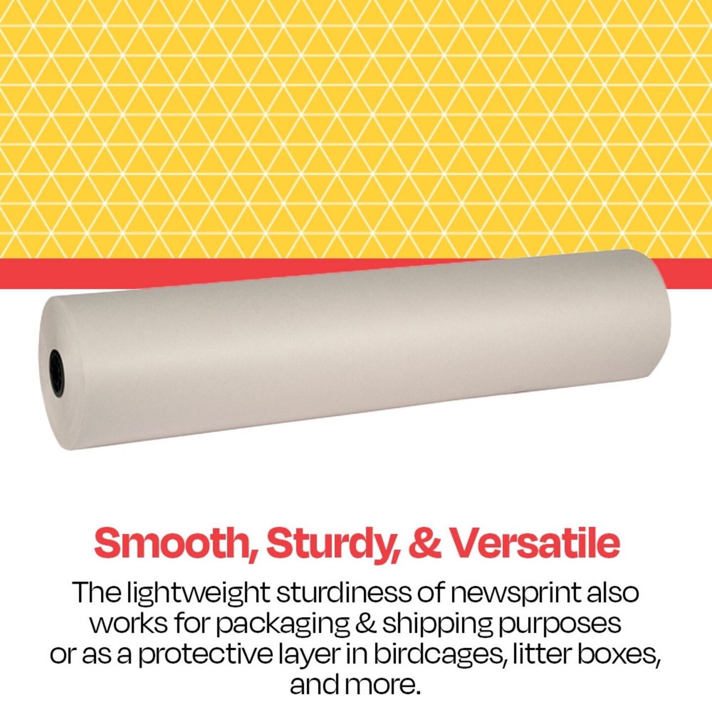 School Smart Newsprint Roll, 36 Inches x 1470 Feet, White