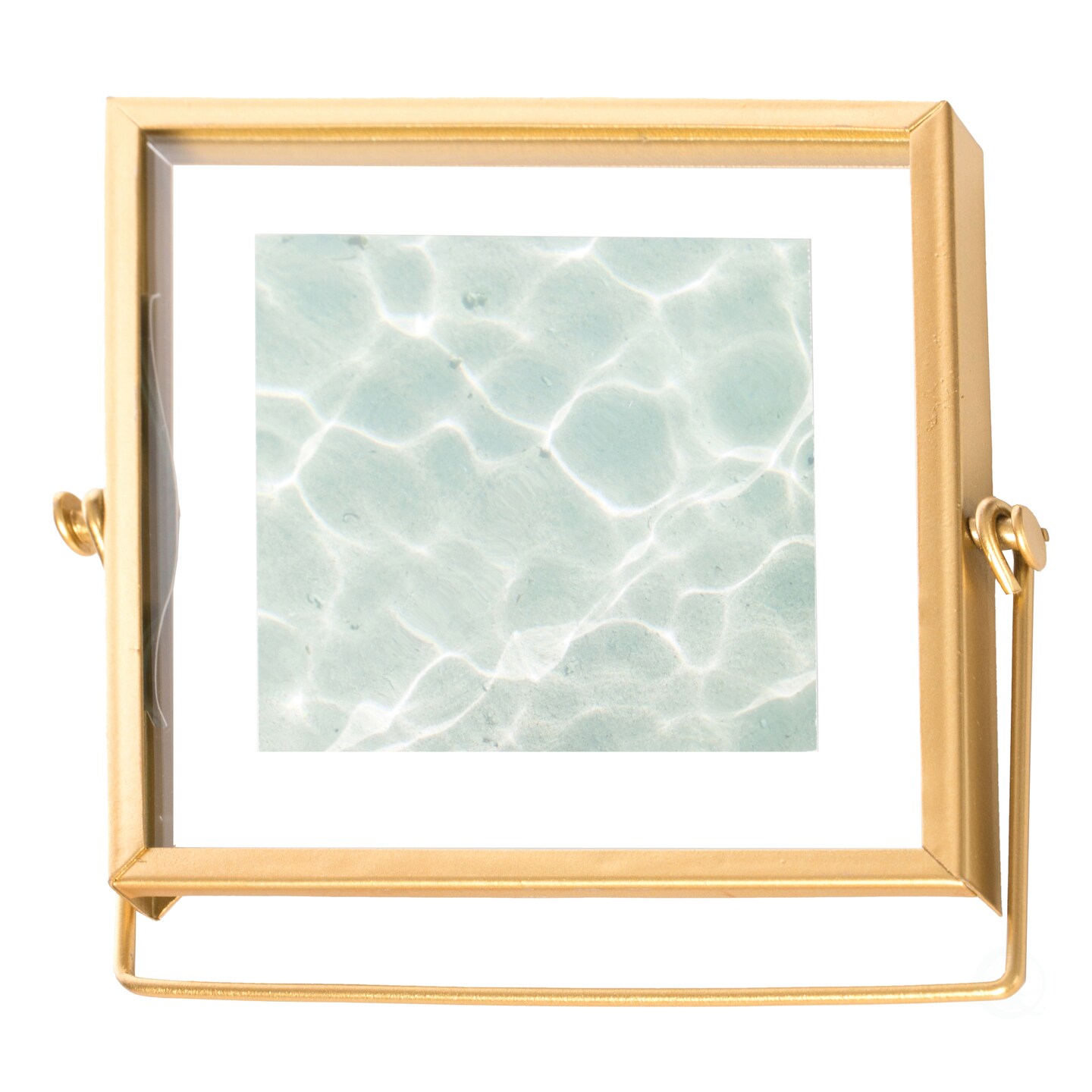 Modern Metal Floating Tabletop Photo Picture Frame with Glass Cover and Easel Stand