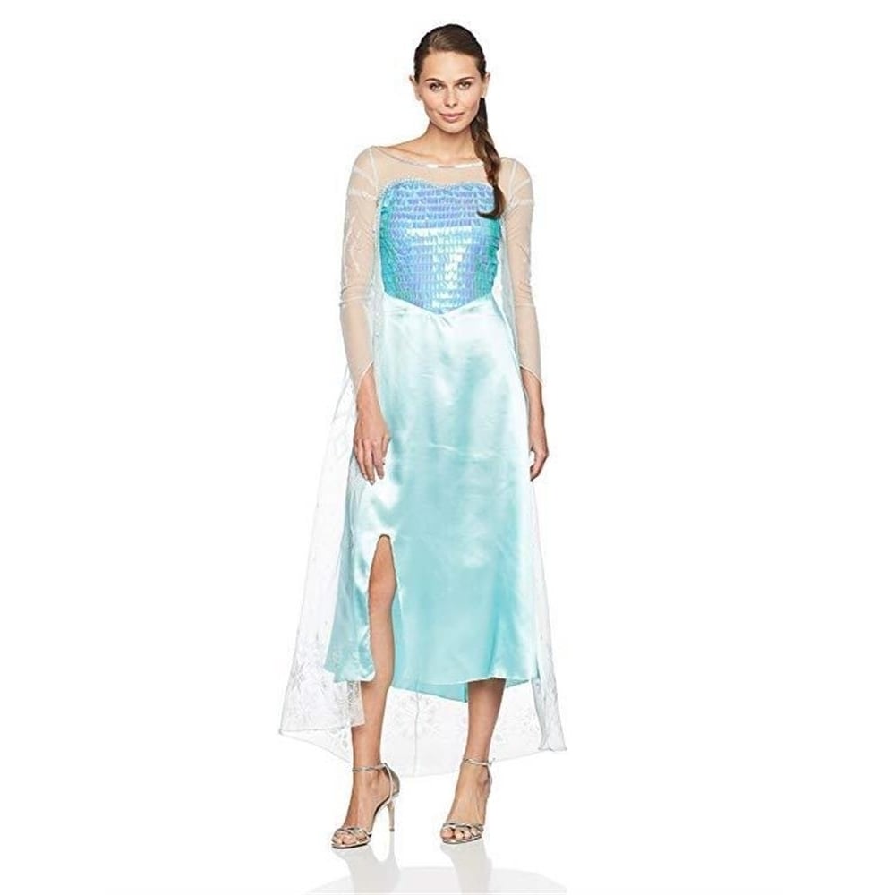 Disney Frozen Elsa Deluxe Dress With Cape Womens Size S 4 6 Costume Disguise