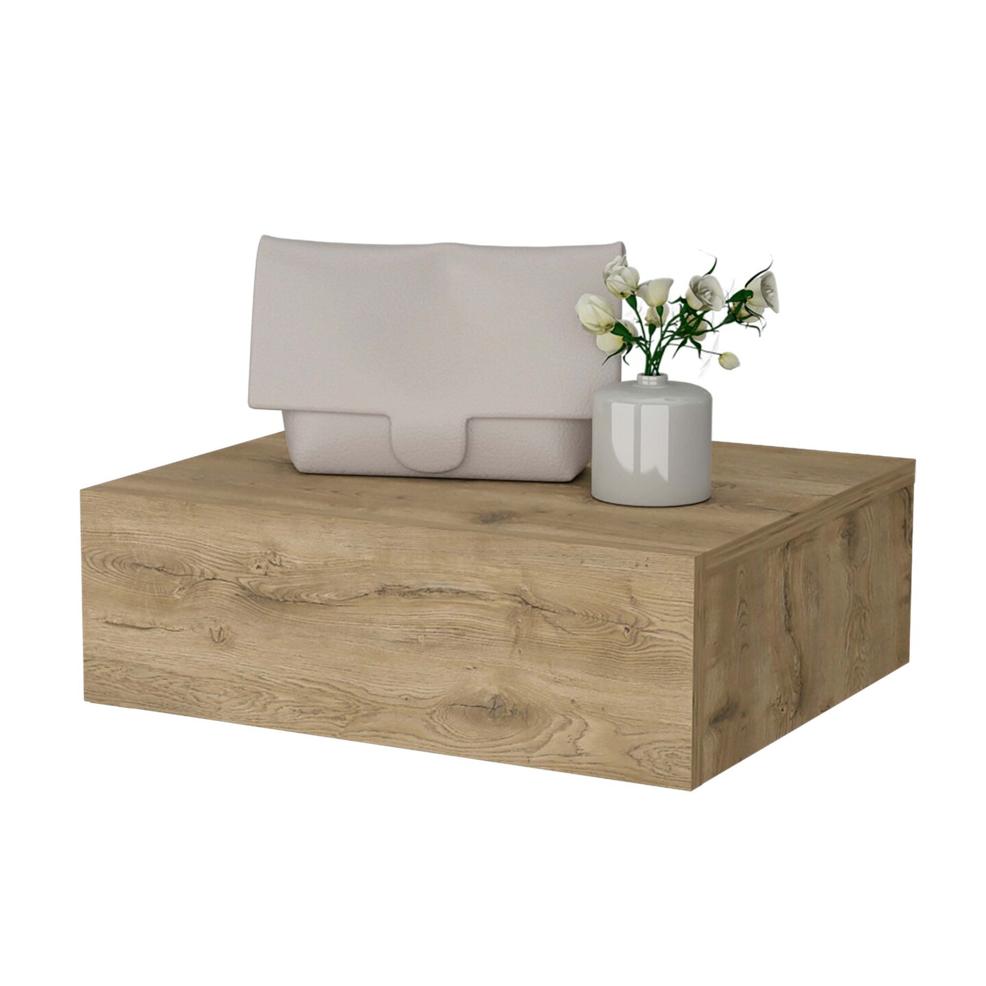 Vienna Floating Nightstand, Sleek Wall-Mounted Design with Spacious Drawer Storage, Dark Brown