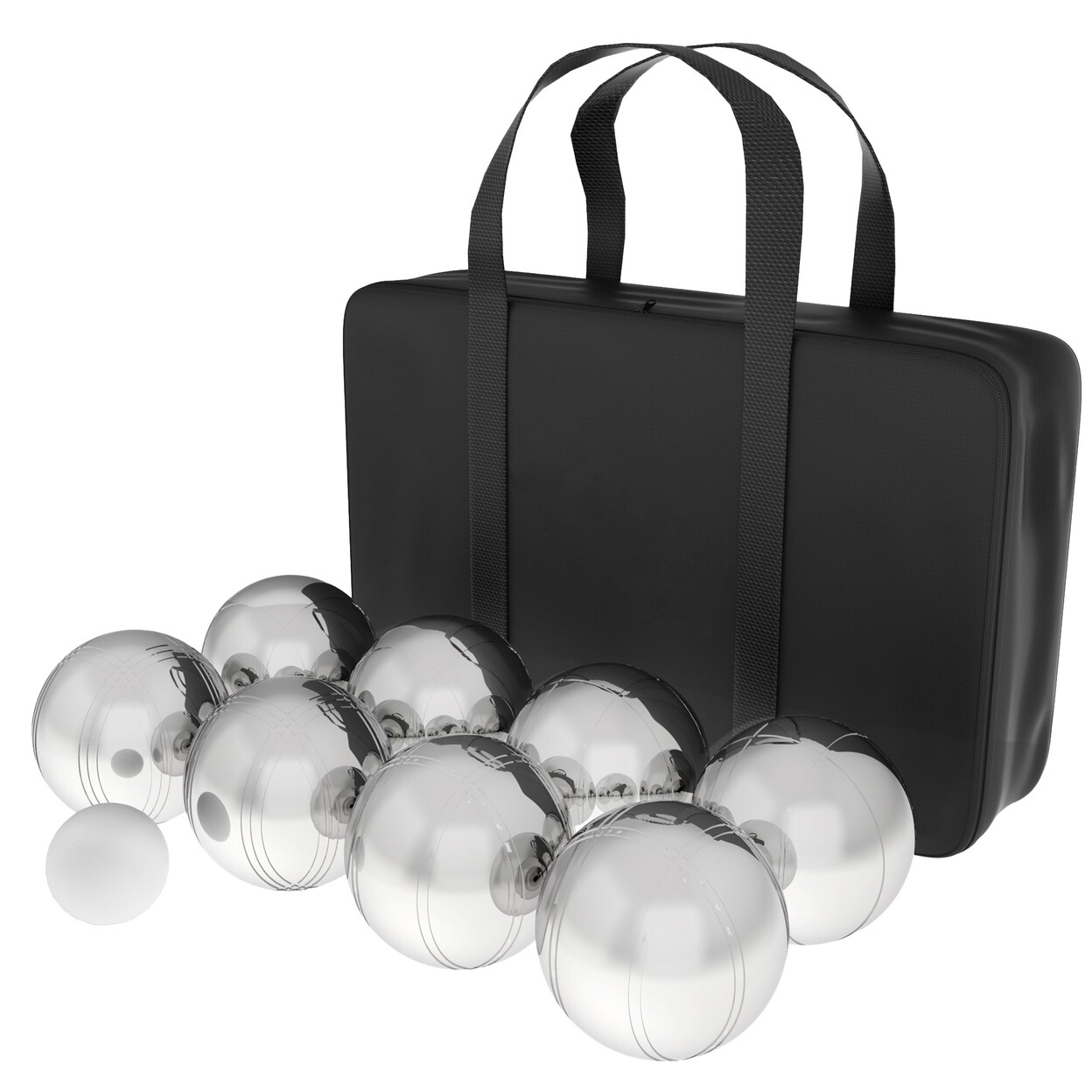 Petanque Boules Set 8 Steel Balls Carrying Case Outdoor Lawn Game Silver