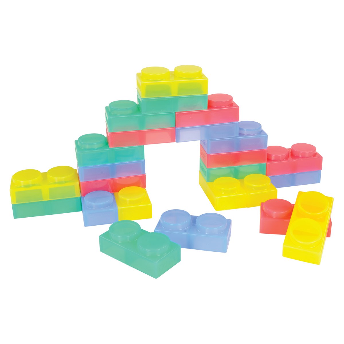 Learning Advantage Soft Transparent Bendable Bricks - 24 Pieces