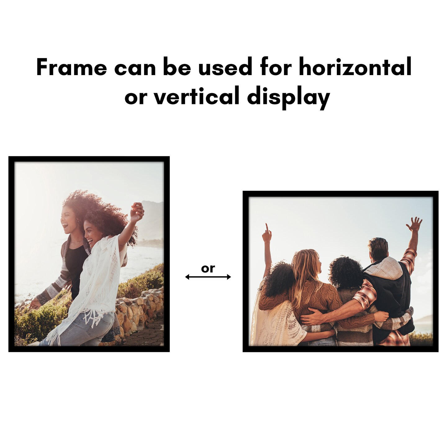 Americanflat Poster Frame - Perfect Frame for Photos and Artwork - Large Picture Frame - Polished Plexiglass - Hanging Hardware with Horizontal and Vertical Display - Black