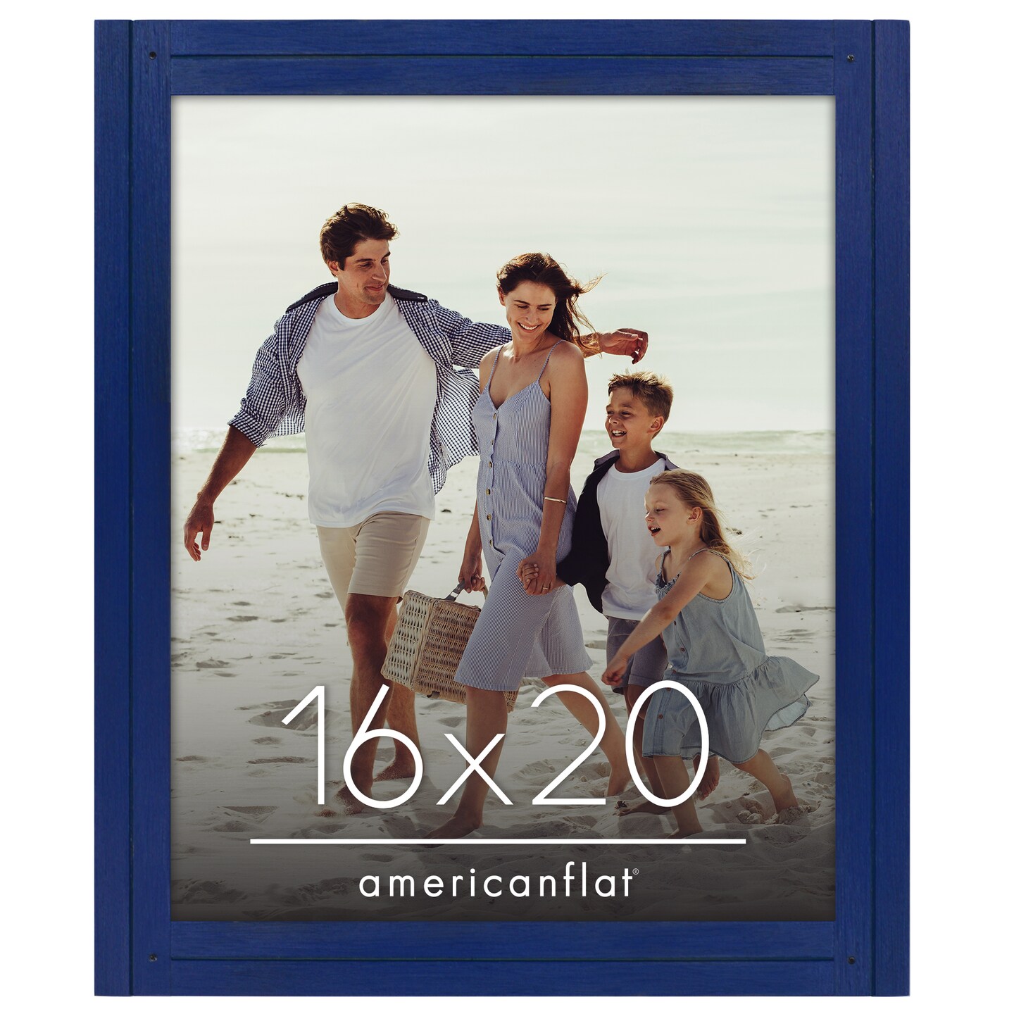 Americanflat Picture Frame - Rustic Picture Frame with Textured Engineered Wood, Shatter Resistant Glass and Easel Back - Horizontal and Vertical Display