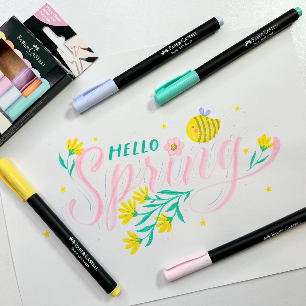 A Beautiful Spring Brush Lettering With Faber-Castell