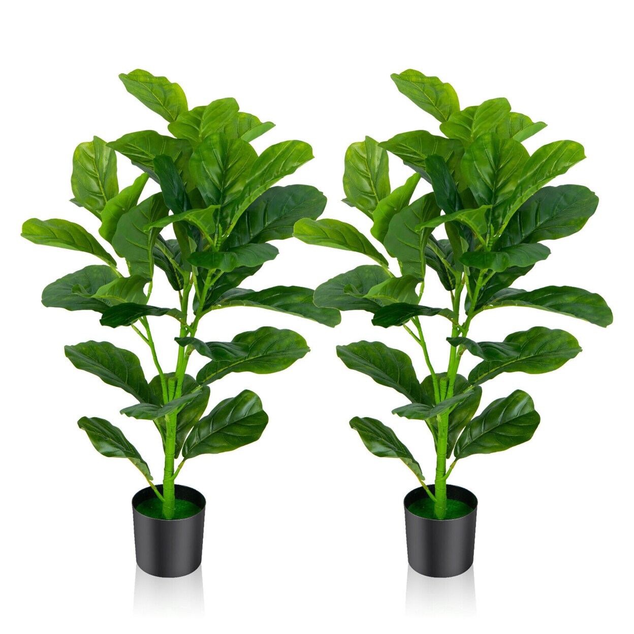 Gymax Artificial Tree 2Pack Artificial Fiddle Leaf Fig Tree for Indoor and Outdoor Michaels