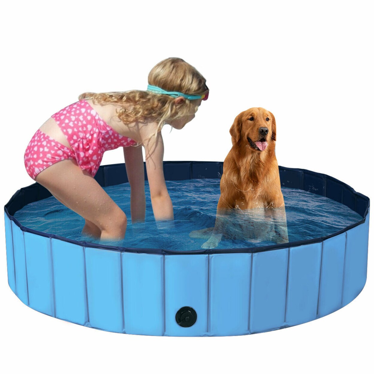 63 Foldable Dog Pet Pool Kiddie Bathing Tub Indoor Outdoor Portable Leakproof