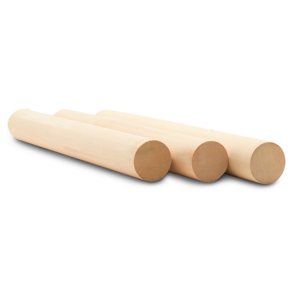 Wooden Dowel Rods 2 inch Thick, Multiple Lengths, Unfinished Sticks ...