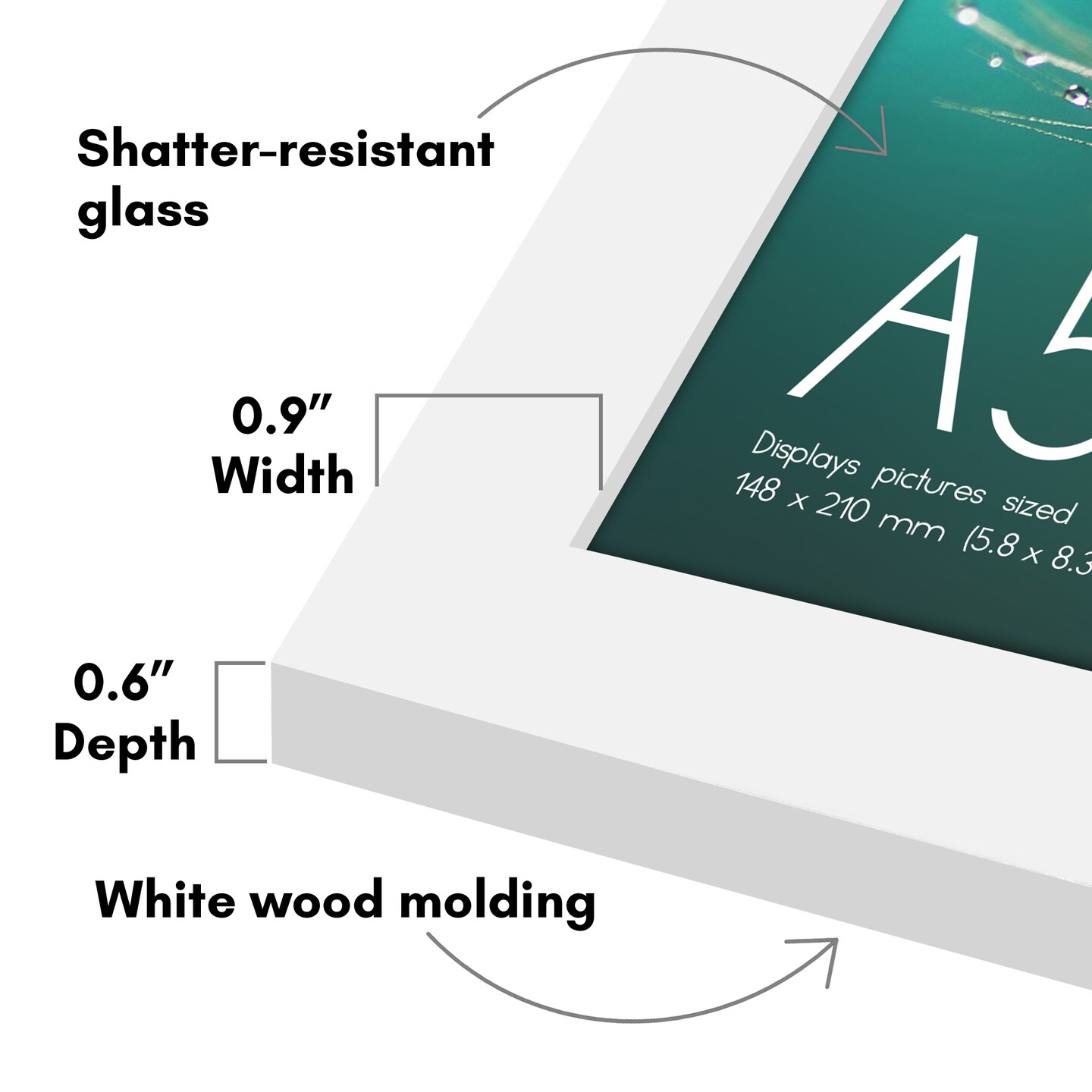 Americanflat A2 A3 A4 A5 Poster Frame - Picture Frame to Display Posters - Ideal for Documents and Artwork - Plexiglass Cover - Adjustable Hanging Hardware - Includes Easel
