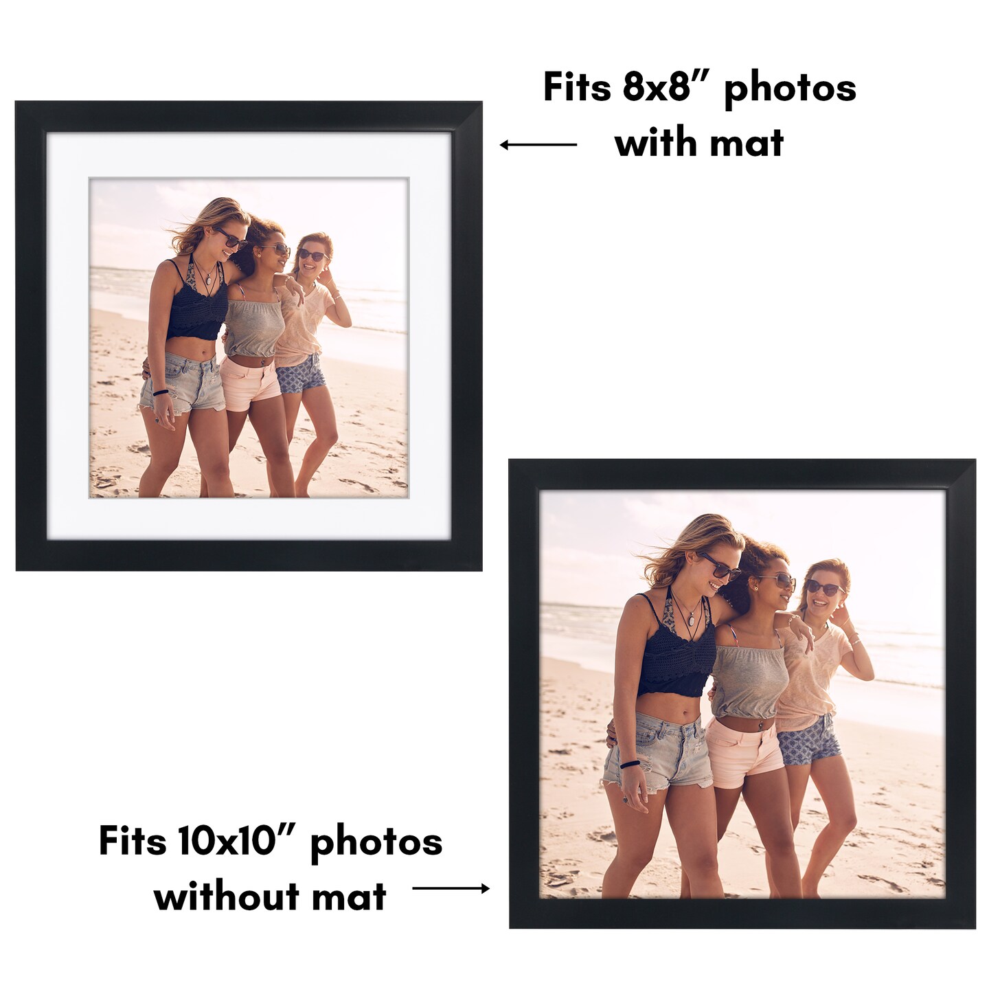 Americanflat Gallery-Style Picture Frame with Mat - Showcase Artwork, Prints, and Photos - Shatter Resistant Glass - Hanging Hardware with Drywall Anchor